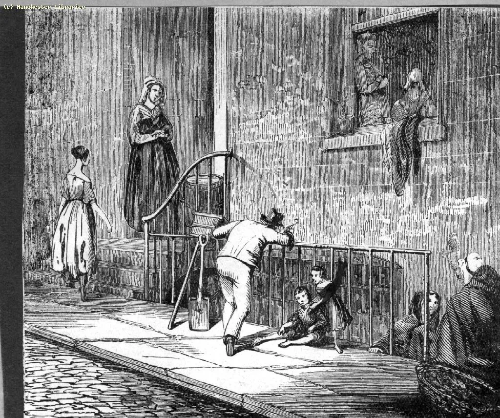 Common illustration of cellar dwelling exterior from 1838