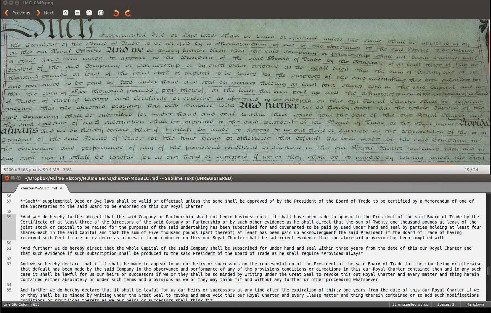 Transcription screenshot